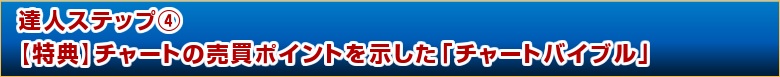 達人ステップ④ 【特典】チャートの売買ポイントを示した「チャートバイブル」